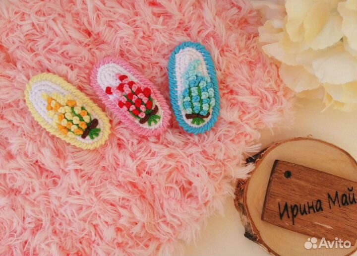 Заколки вязаные