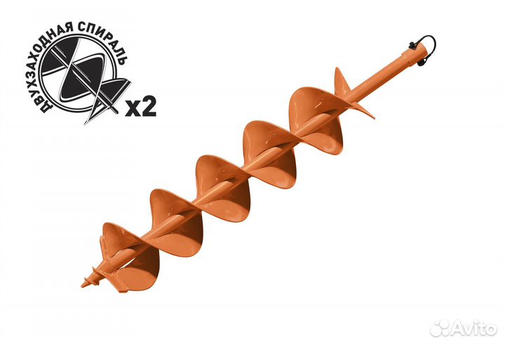 Шнек для грунта D 150мм d пос.20мм Carver GDB-150