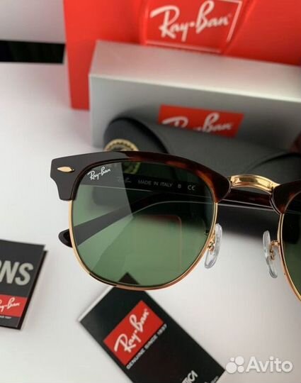 Очки ray ban clubmaster зеленые