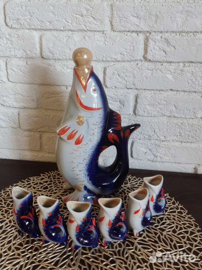 Графин, штоф Рыбка, завод Полонне СССР