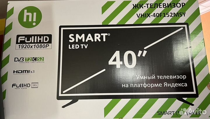 Телевизор 40 дюймов FullHD Smart.Новый