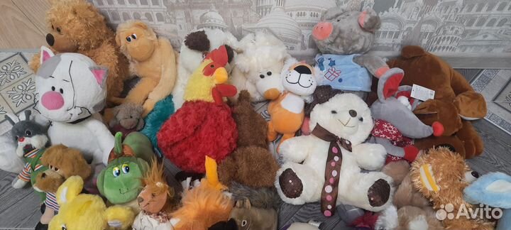 Мягкие игрушки пакетом много