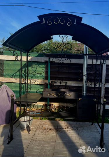 Мангальная зона с крышей