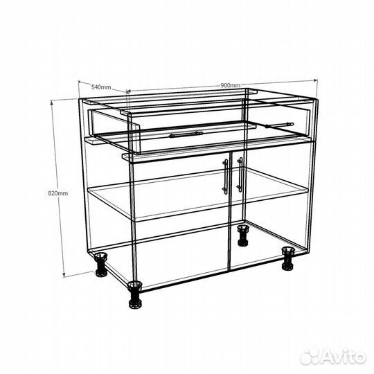 Шкаф напольный Амика-8o для кухни на заказ