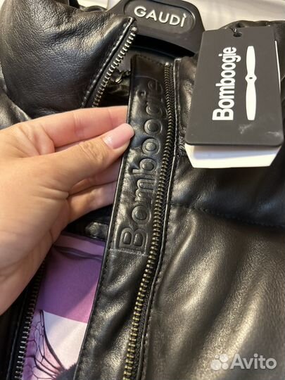 Кожаный бомбер Bomboogie оригинал новый