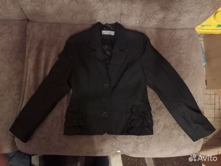 Пиджак школьный темно серый 134