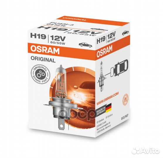 Лампа H19 12V 60/55W PU43T-3 original line каче
