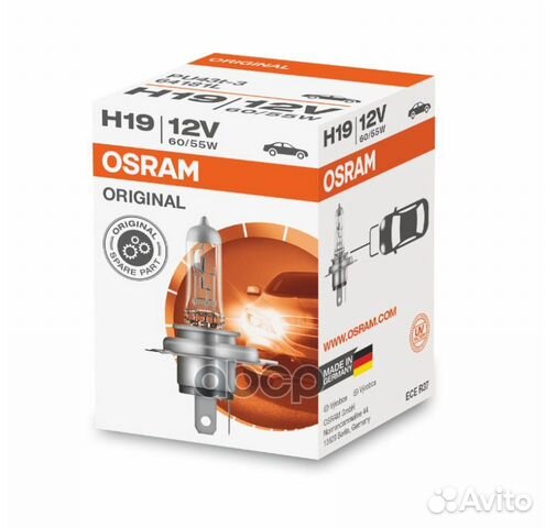 Лампа H19 12V 60/55W PU43T-3 original line каче