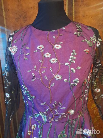 Вечернее платье сетка Yana Lukacher с шелком 46 р