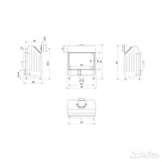 Камин Kratki Zibi/deco (11 кВт)