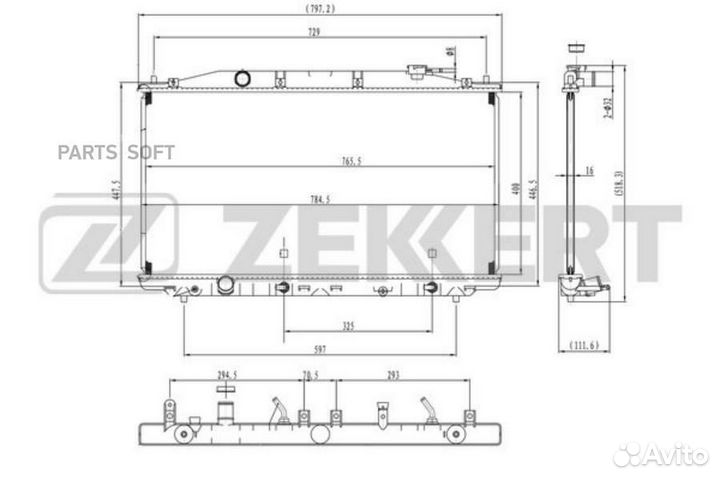 Радиатор охлаждения Акура RDX II 12