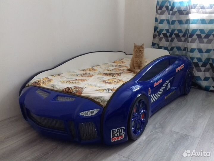 Кровать машинка Ламба Next синяя 2