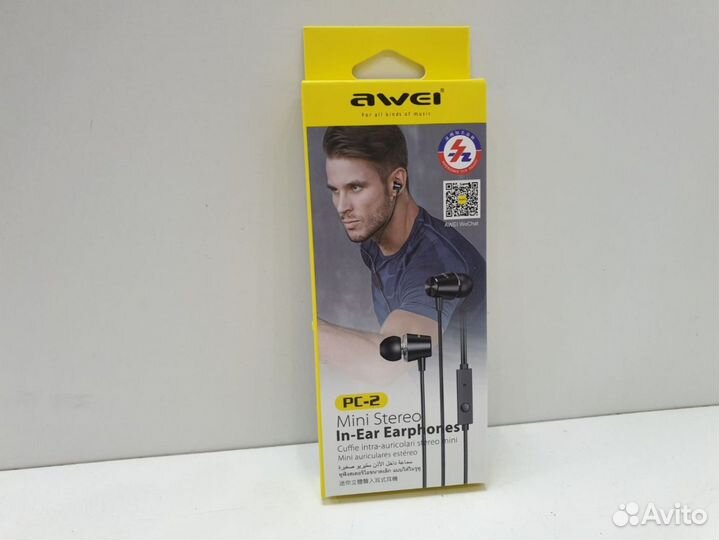 Наушники Проводные Внутриканальные Awei PC-2