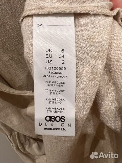 Платье ASOS бежевое летнее