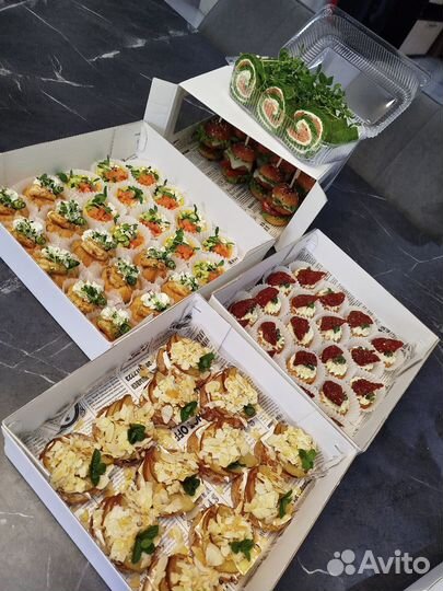 Кейтеринг фуршет закуски гастробоксы
