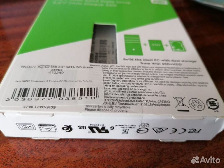 Новый SSD WD Green 240Gb