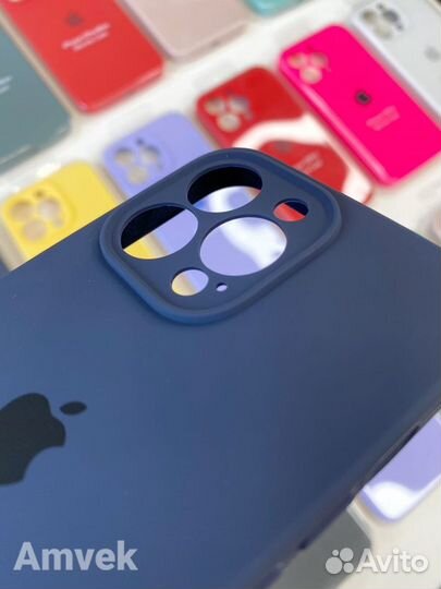 Чехол на iPhone 13 Pro (Защита камеры) Синий