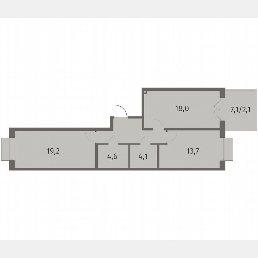 2-к. квартира, 69,5 м², 1/8 эт.