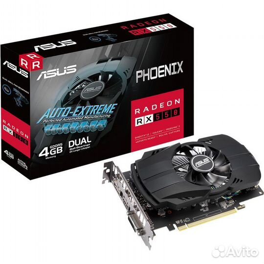 Новая asus Radeon RX 550 Phoenix 4gb