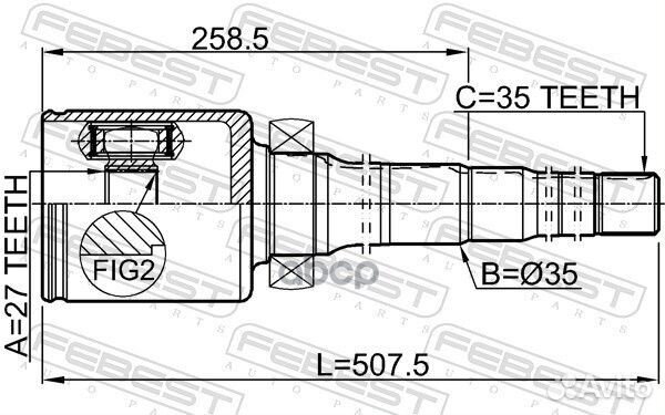 ШРУС внутренний 2111kugiirh Febest