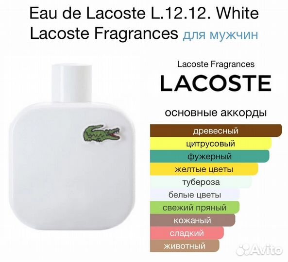 Eau de Lacoste L 12 Blanc Pure – Духи мужские