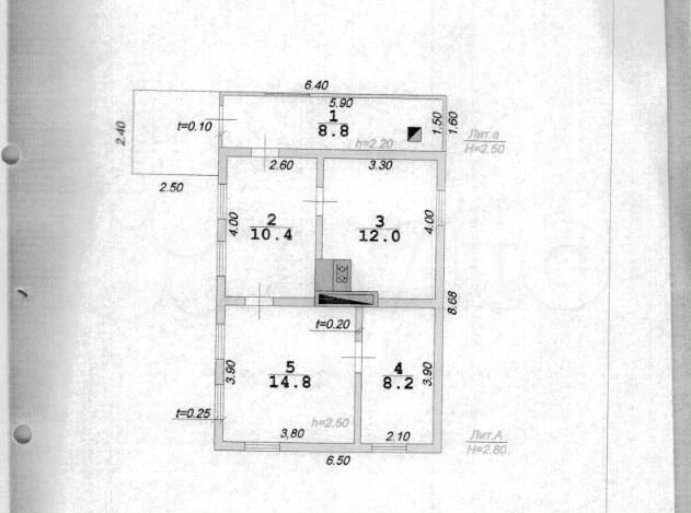 Дом 54,2 м² на участке 26,1 сот.