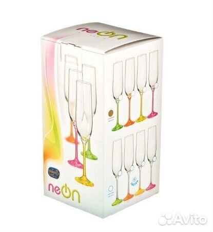 Бокалы для шампанского Crystalite Bohemia Неон,4шт