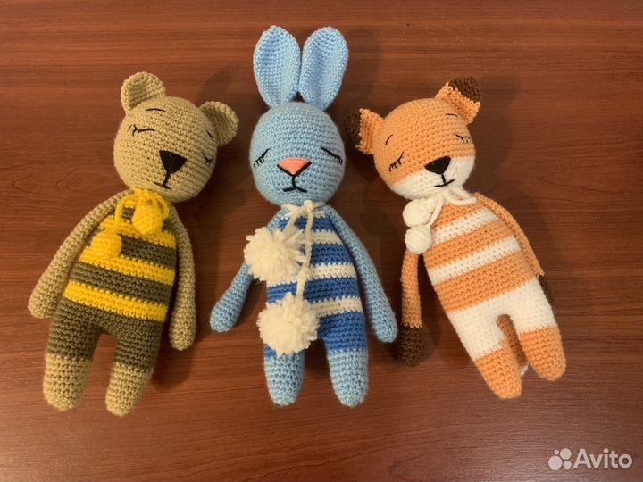 Мишка,лиса,зайка-игрушки-сплюшки