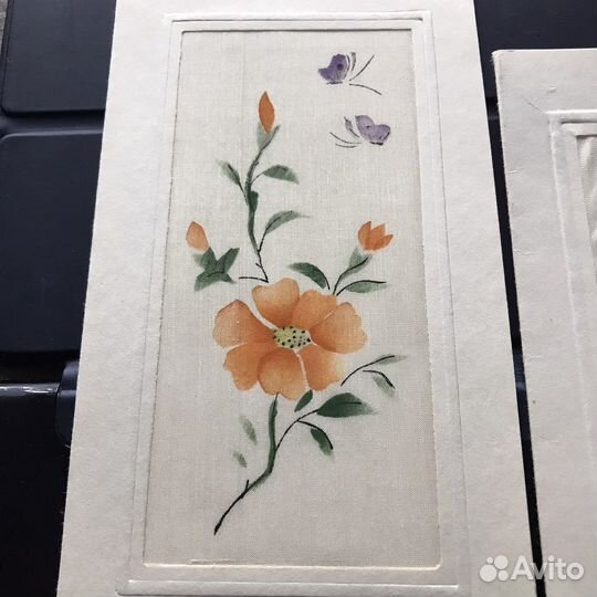 Старинные открытки, роспись по шелку