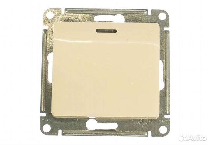 Выключатель 1-кл с подсветкой Glossa бежевый