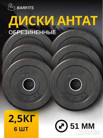 Комплект Дисков Антат 51мм 2.5кг. / 6 шт