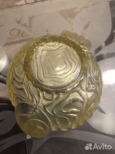 Салатник Птица желтое стекло СССР