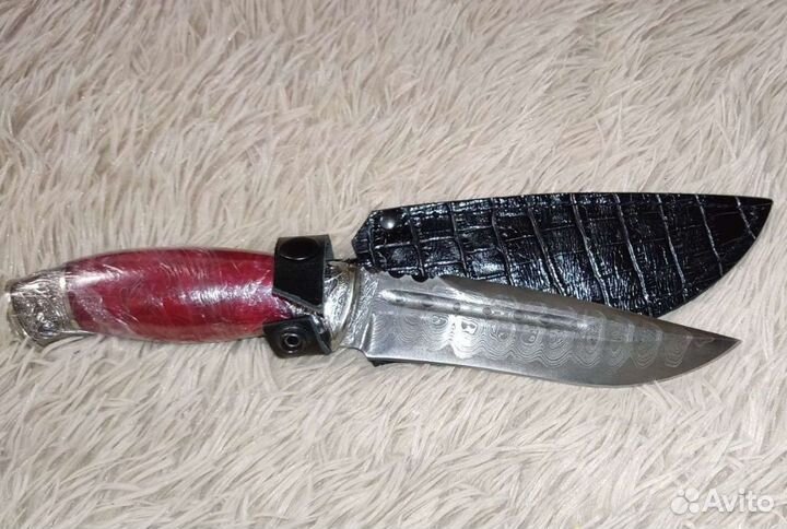 Нож из дамасской стали с никелем z
