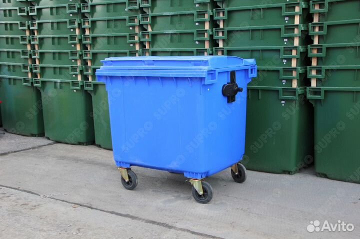 Пластиковый мусорный евроконтейнер 1100л Ш3849