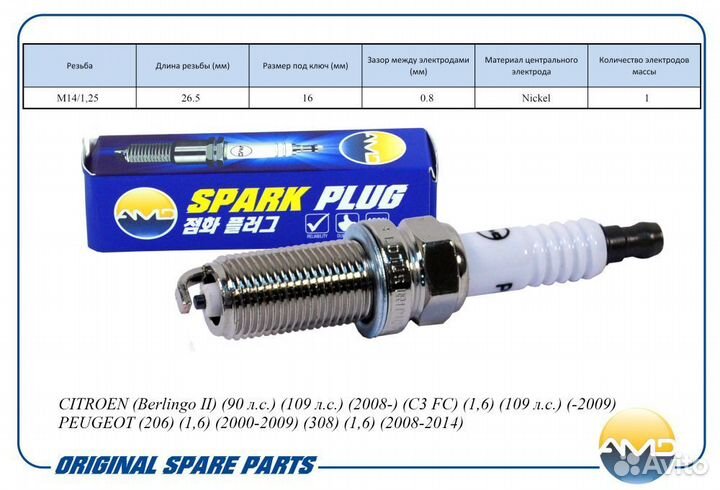 Свеча зажигания (Никель) AMD