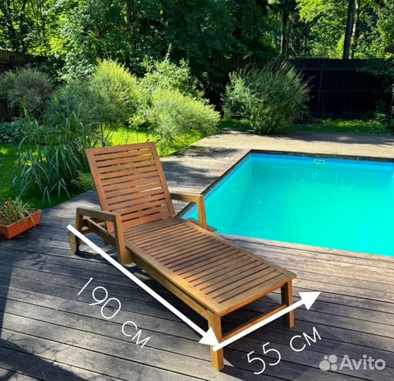 Шезлонг лежак деревянный