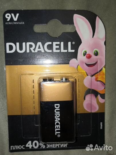 Батарейки duracell 9 v 6LR61/MN1604