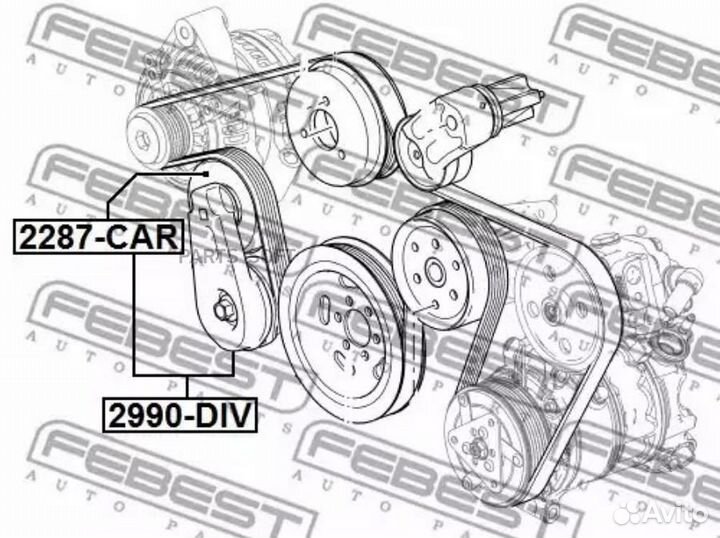 Натяжитель ремня febest / 2990DIV