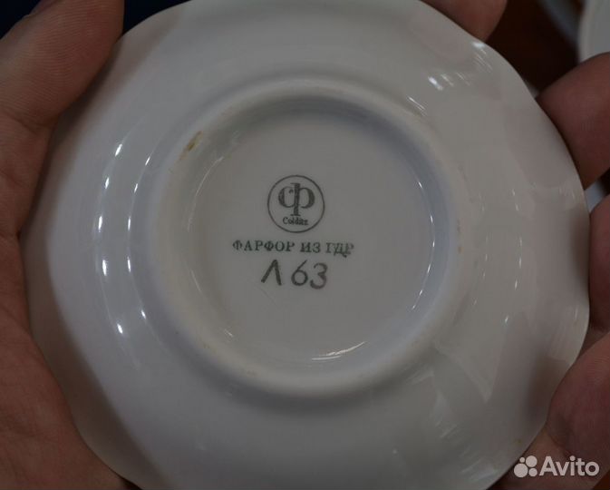 Фарфоровая кофейная пара С блюдцами. гдр (3)