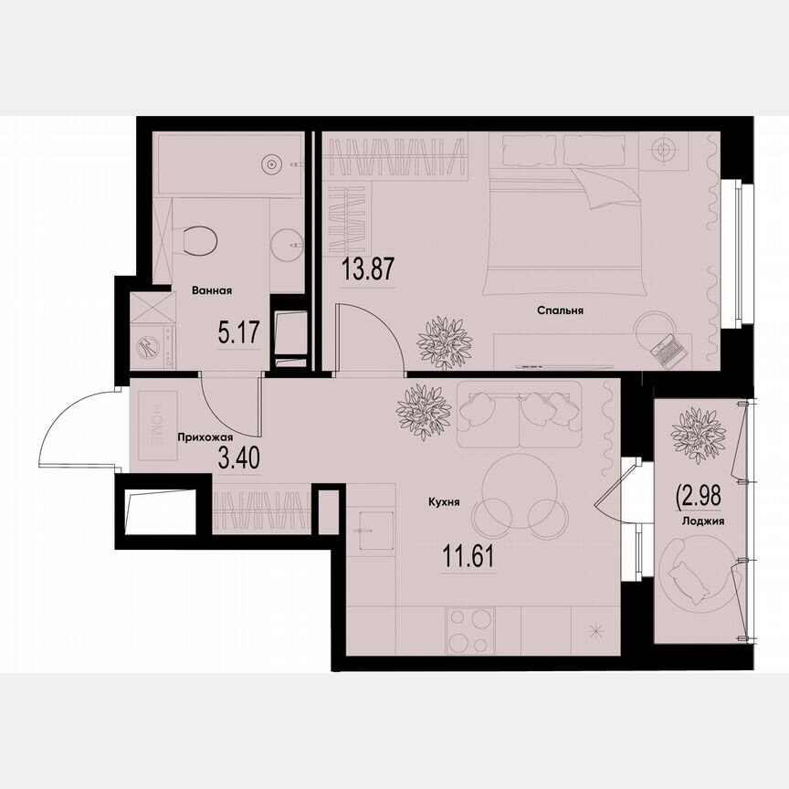 1-к. квартира, 35,5 м², 5/12 эт.