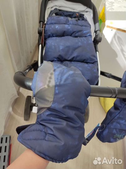 Пуховой зимний конверт Nels + муфты