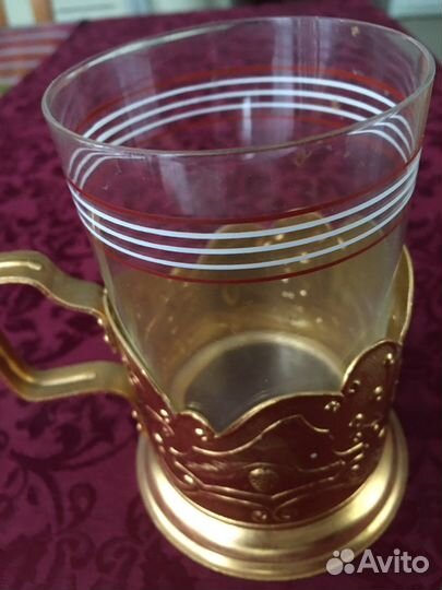 Подстаканник СССР со стаканом