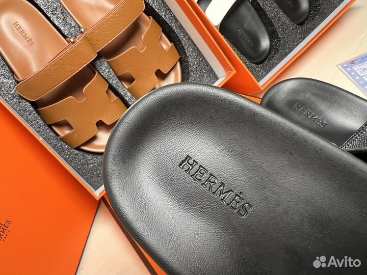 Шлепки тапочки hermes женские