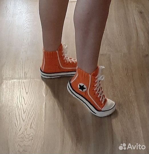 Вязаные носки-кеды