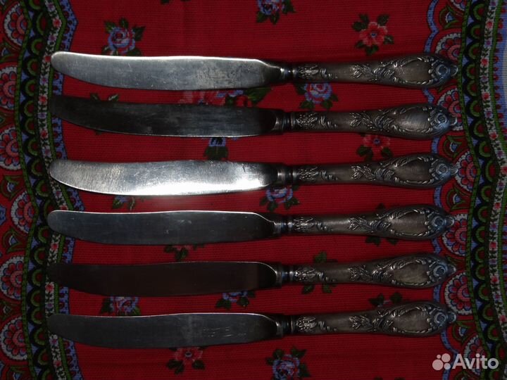 Набор ножей зиш (6 шт) Мельхиор, СССР, новые