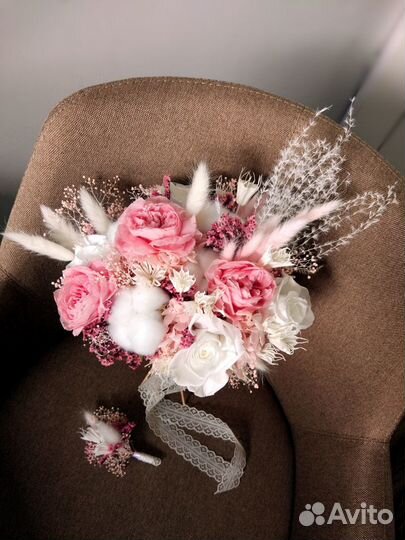 Букет невесты из стабилизированных цветов