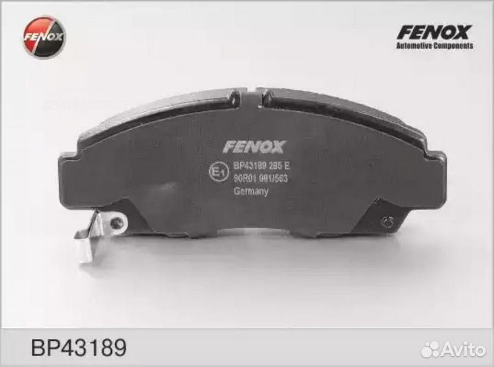 Fenox BP43189 Колодки тормозные дисковые перед прав/лев