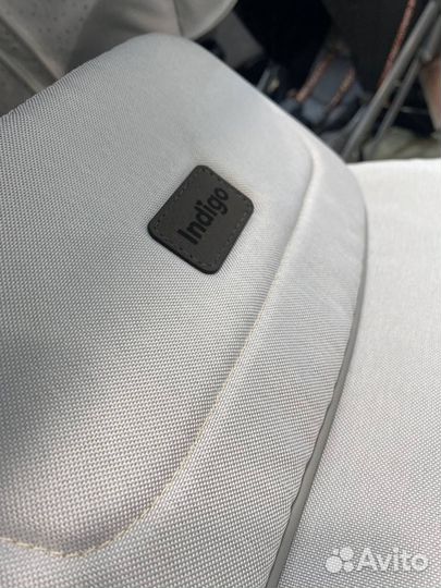 Коляска 2в1 Indigo porto св.серая кожа+св.сер лен