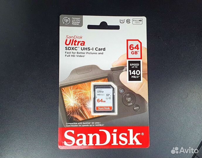 Карта памяти sandisk ultra sdxc 64 гб