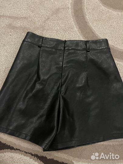 Юбка шорты кожанная
